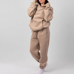 Chándal Informal de Dos Piezas con Capucha para Mujer, Diseño Personalizado con Logotipo, 100% Algodón, Último Diseño - Product Image 1