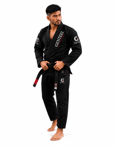 Kimono de Jiu-Jitsu GENTEEL pour homme, en coton, coupe classique, durable, blanc, bleu, noir, marine - Product Image 2
