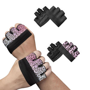 Guantes de fitness de medio dedo con soporte integrado para muñeca, ideales para levantamiento de pesas, peso muerto, culturismo y entrenamiento en el gimnasio. - Product Image 1