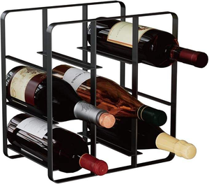 Étagère de rangement en métal non pliable de moyenne capacité pour porte-bouteilles de vin - Product Image 4