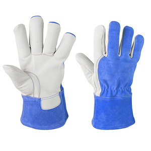 Guantes de soldadura TIG de cuero de cabra para hockey, duraderos, anticorte, transpirables, de alta resistencia, para bomberos, barbacoa, trabajo general - Product Image 3