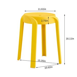 Set di 6 Sgabelli Impilabili in Plastica per Aula, Sedute Flessibili Colorate per Interni/Esterni, Sedie a Nido per Bambini con Tocco Decorativo - Product Image 5