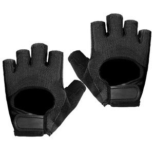 Half <b>Finger</b> Fitness Gloves Blue Genuine Cowhide Leather Adjustable Wrist <b>Strap</b> Gym Weight Lifting Unisex - Product Image 6