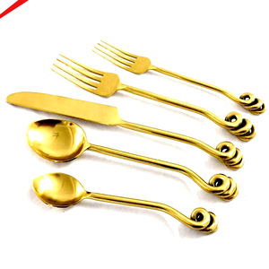 Handmade Leaves Design End Handle <b>Spoon</b> and Fork Set Best-selling Salad Serving <b>Spoon</b> Soup <b>Spoon</b> Cutlery Set - Product Image 5