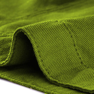 Women's <b>Green</b> Denim Vest O-Neck Single Breasted Button Closure Casual Outerwear Regular Length Solid Color Vintage <b>Lace</b> - Product Image 5