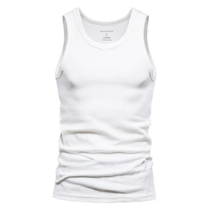 เสื้อกล้ามผู้ชายสีดำ แขนกุด คอกลม ผ้าถัก แห้งเร็ว ไซส์ใหญ่ - Product Image 2