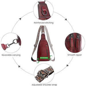 Sac bandoulière en cuir imperméable convertible avec chaîne détachable, sac à main polyvalent pour le camping et le tir, jour et nuit - Product Image 3