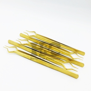 Professional Isolation Tweezers Stainless Steel Anti-Magnetic <b>Lash</b> Extension Tweezers Gold <b>mink</b> Design Smooth Logo flat <b>lash</b> - Product Image 6