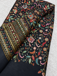 SQ embroidery fabric sequin fabric embroidery abaya fabric embroidered kaftan fabric beaded fabric garment manufacturing factory - Product Image 1