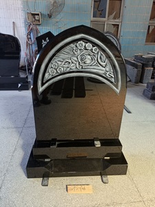 Monumento Conmemorativo <span class=keywords><strong>de</strong></span> Granito Negro Indio con Grabado Floral Estilo Irlandés - Product Image 4