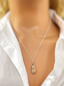 Collar de plata de ley hecho a mano con piedras preciosas verde menta, amatista verde y prasiolita, ideal para mujer. - Product Image 2