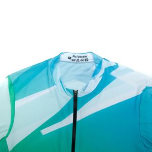 Maillot de Ciclismo para Hombre, Degradado Verde Menta y Teal, Diseño Gráfico Ondulado, Sublimado, Manga Corta, Profesional, para Bicicleta de Carretera - Product Image 4