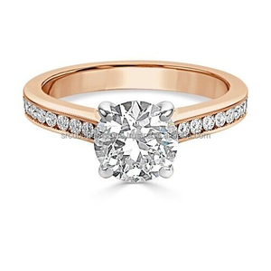 Anillo de bodas de oro blanco de 14K certificado 2,00 Ct forma redonda solitario de moissanita blanca genuina para compromiso o regalo - Product Image 4