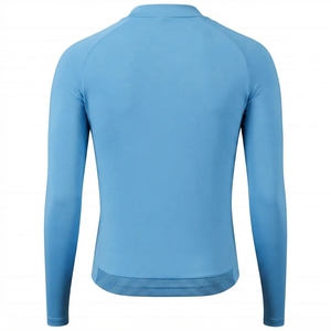 Maillot de cyclisme AMIB SPORTS grande taille 100% polyester écologique bleu clair à manches longues avec fermeture éclair intégrale couleur unie unisexe - Product Image 2
