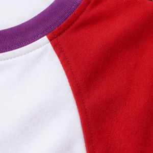 Women White and <b>Red</b> Raglan T Shirt Cute Cat Graphic Print Crew Neck Short Sleeve Cotton Casual Tee Custom OEM ODM Apparel - Product Image 6
