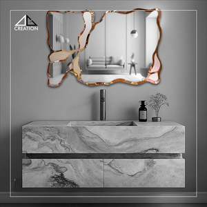 Stylish Wall Mounted Stainless Steel PVD Coated Frame <b>Mirror</b> with Anti-Fog & Eco-Friendly Features for Wedding Luxurious Look - Product Image 2