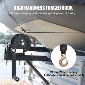 Verricello Manuale per Carichi Pesanti da 900 kg con Cinghia in Poliestere da 7 Metri e Cricchetto Bidirezionale per Rimorchi Nautici - Product Image 3