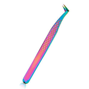 Pince à épiler professionnelle en acier inoxydable de haute qualité pour extensions de cils, avec logo personnalisé et pointe ajustable - Product Image 5