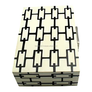Joyero artesanal Almacenamiento decorativo Caja de regalo de lujo Joyero pintado a mano Resina de madera Incrustaciones de hueso Nuevo diseño Mini cajas - Product Image 6