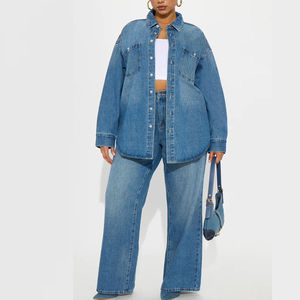 Conjunto de Traje de Mezclilla Ecológico para Mujer, Edición Premium, con Tela Suave de Secado Rápido y Transpirable, Corte Ajustado, Estilo Casual de Verano, Precio Bajo - Product Image 4