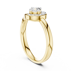 Bague de fiançailles solitaire en or massif 14K 18K avec diamant de laboratoire taille brillant rond DEF VVS, sertie pavé, à spirale, fabricant - Product Image 4