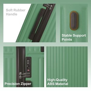 Set di Valigie Premium in ABS Verde Frutta a 3 Pezzi 20" 24" 28" con Manico Multi-Posizione e Ruote Silenziose Girevoli - Product Image 3