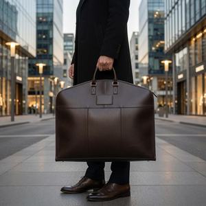 Sac de Voyage en Cuir Premium pour Vêtements, Fait Main, Porte-Costume, Fermeture Éclair Robuste, Décontracté, Simple, pour Voyages d'Affaires - Product Image 5