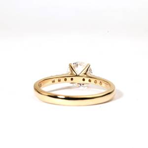Bague de fiançailles pour femme en or massif 10K 14K 18K certifiée IGI, diamant de laboratoire taille brillant rond, E VVS 0.92 CT, style tendance - Product Image 4