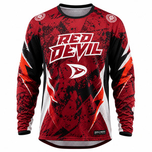 Vêtements de moto tout-terrain personnalisés en gros avec logo, chemise de course MX à manches longues pour hommes, maillot de motocross respirant en micro-mesh sublimé - Product Image 2