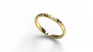 Anillo de Boda Minimalista de Oro de 18K con Diamantes Redondos Engastados, Anillo de Eternidad Apilable Unisex, Anillo de Promesa de Aniversario, Joyería para Mujer - Product Image 2