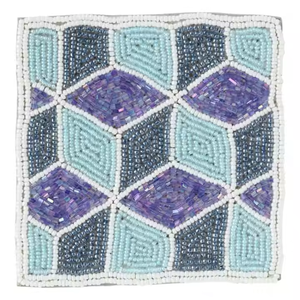 Modern Minimalist Hand Beaded <b>Table</b> <b>Coasters</b> Non-Slip Base for Cocktail Parties Premium Craftsmanship - Product Image 1