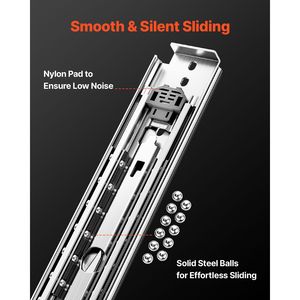 Glissières de tiroir à extension complète avec verrouillage, capacité de 500 lb, longueurs de 18 à 60 pouces - Product Image 4