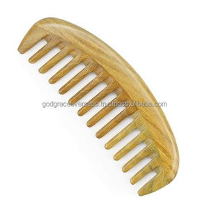 Peine de madera de bambú respetuoso con el medio ambiente al por mayor, peine de dientes anchos biodegradable personalizado, tipo de Peine común de uso en salón - Product Image 6