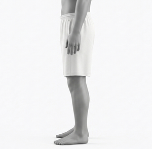 Shorts blancs pour hommes à taille élastique avec poches, coupe classique, toutes saisons, couleur unie, vêtements de sport - Product Image 3