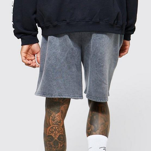 Shorts en coton décontractés surdimensionnés pour hommes avec logo personnalisé, ODM OEM, Nouveauté 2026, design unique à entrejambe abaissé, prix d'usine - Product Image 2