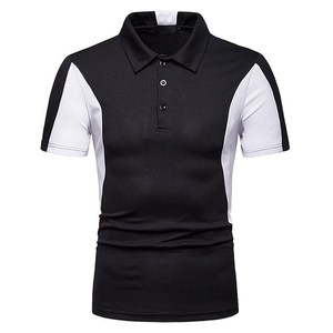 Polo informal de manga corta para hombre con solapa, costura a la moda, suave al tacto, a rayas, personalizado, para hombre - Product Image 4