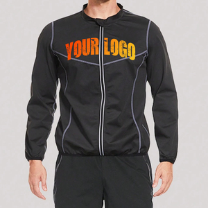 Combinaison de sauna en nylon personnalisée avec logo OEM, combinaison de fitness pour la perte de poids, imperméable, pour hommes et femmes, veste de sauna sportive en PVC à taille élastique - Product Image 3
