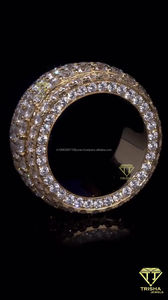 Groupe Hip Hop pour hommes Big Pointers VVS Moissanite Style Hip Hop glacé Plaqué or 14K certifié IGI - Product Image 5