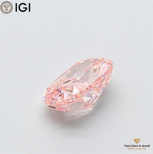 Diamant de laboratoire CVD certifié IGI, forme coussin, 1,00 carat, couleur rose vif fantaisie, clarté VS1, pour pendentif solitaire élégant - Product Image 5