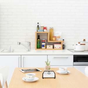 <b>Black</b> Metal Square <b>Napkin</b> Holder with Ring Dispenser 7x7x3 Inch - Product Image 5