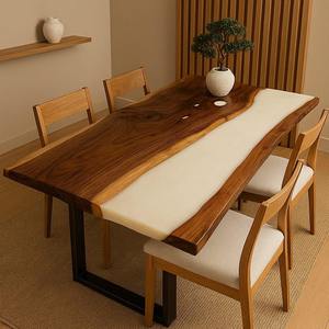 Tablero de Mesa de Resina Epoxi Blanca | Tablero de Mesa de Reuniones de Oficina Personalizado | Tablero de Mesa Moderno para el Hogar | Tablero de Mesa de Comedor de Resina - Product Image 1