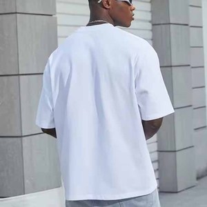 High Quality Casual Regular Fit Heavyweight Black And <b>White</b> Oversized 100% Cotton Blank Custom Men's T-Shirt - Product Image 2