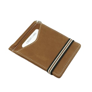 Genuine Leather Money Clip ID <b>Card</b> <b>Holder</b> <b>Wallet</b> Personalized Custom Logo Business Promotional Gifts RFID Feature India Supply - Product Image 1