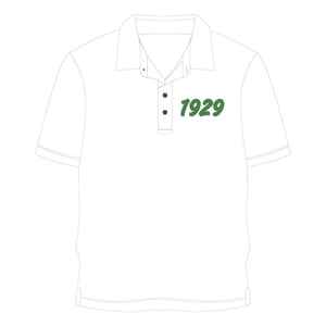 เสื้อโปโลสีขาว Iota Phi Lambda Sorority พร้อมตัวอักษรกรีก ปีก่อตั้ง 1929 เสื้อผ้าลำลองสำหรับผู้หญิง แขนสั้น คอปก - Product Image 1