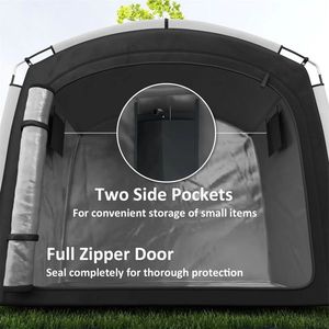 Grande Tenda Nera per Deposito Biciclette, Impermeabile, Facile da Piegare, in Acciaio, con Una Stanza, per 3-4 Biciclette, per Campeggio, Può Ospitare 2 Persone - Product Image 3