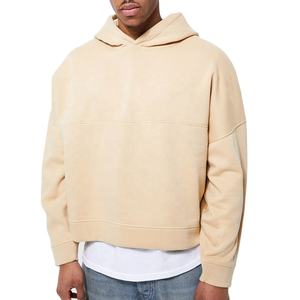 Pull-over à capuche personnalisé pour hommes, tissage au crochet, sweat-shirt à capuche épais d'hiver en coton teint uni, technique sans ficelle - Product Image 1