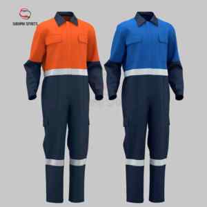 ชุดทำงานผ้าฝ้ายสวมใส่สบาย ดีไซน์ใหม่สองสี ชุดยูนิฟอร์มนิรภัยสำหรับงานอุตสาหกรรม ชุดเอี๊ยมทำงานในโรงงานสำหรับผู้ชาย - Product Image 3