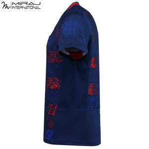 Camiseta de Rugby con Cuello en V, Secado Rápido, Precio de Fábrica, Ropa Deportiva Ligera, Diseño de Sublimación con Estrellas Rojas y Azules - Product Image 2