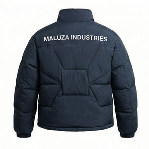 Veste matelassée isolante en toile à capuche pour homme, chaude, imperméable, coupe-vent, décontractée, pour l'extérieur, avec logo frontal, OEM - Product Image 5