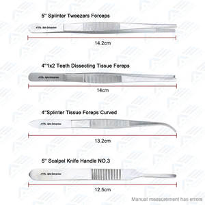 Kit complet d'instruments médicaux éducatifs pour étudiants, modèle en acier inoxydable, outil de pratique de la suture, formation chirurgicale - Product Image 5